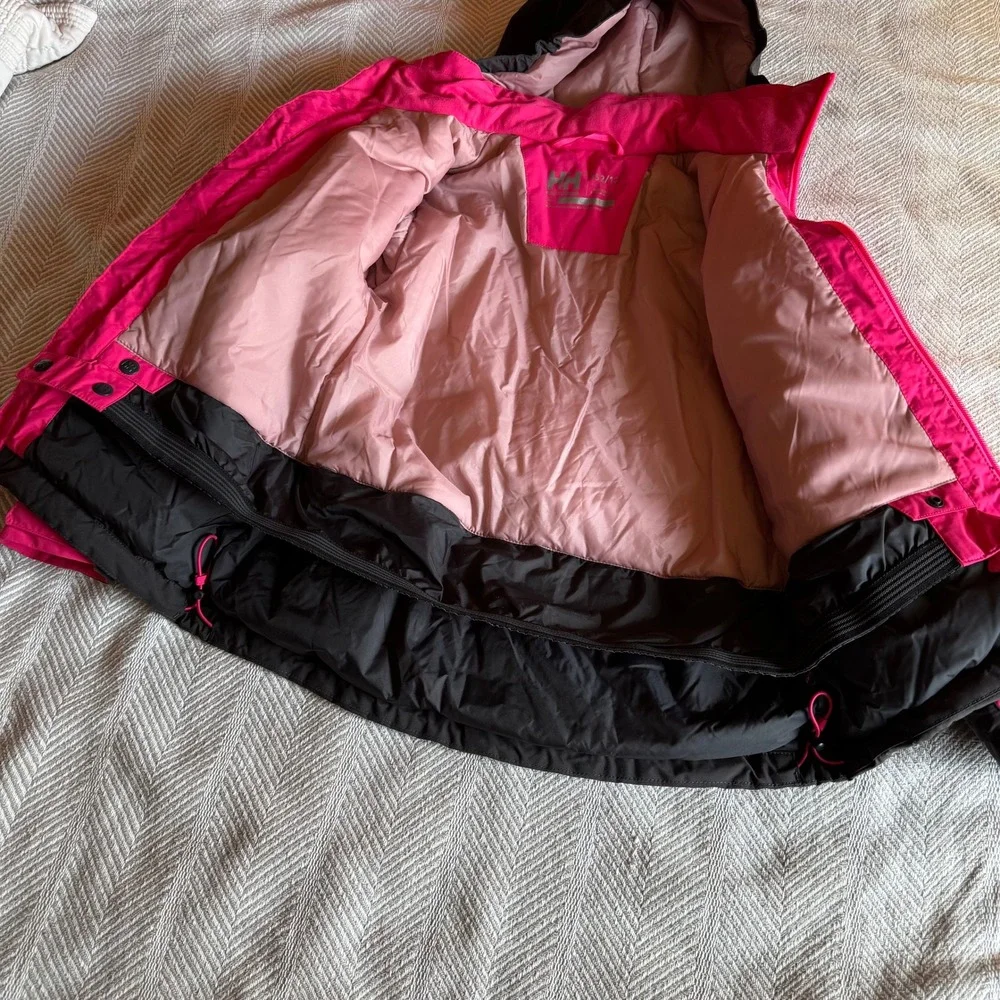 Helly Hansen‎ Jr Stella Jacket Girls 12 Pink Black Insulated Ski Coat NEW